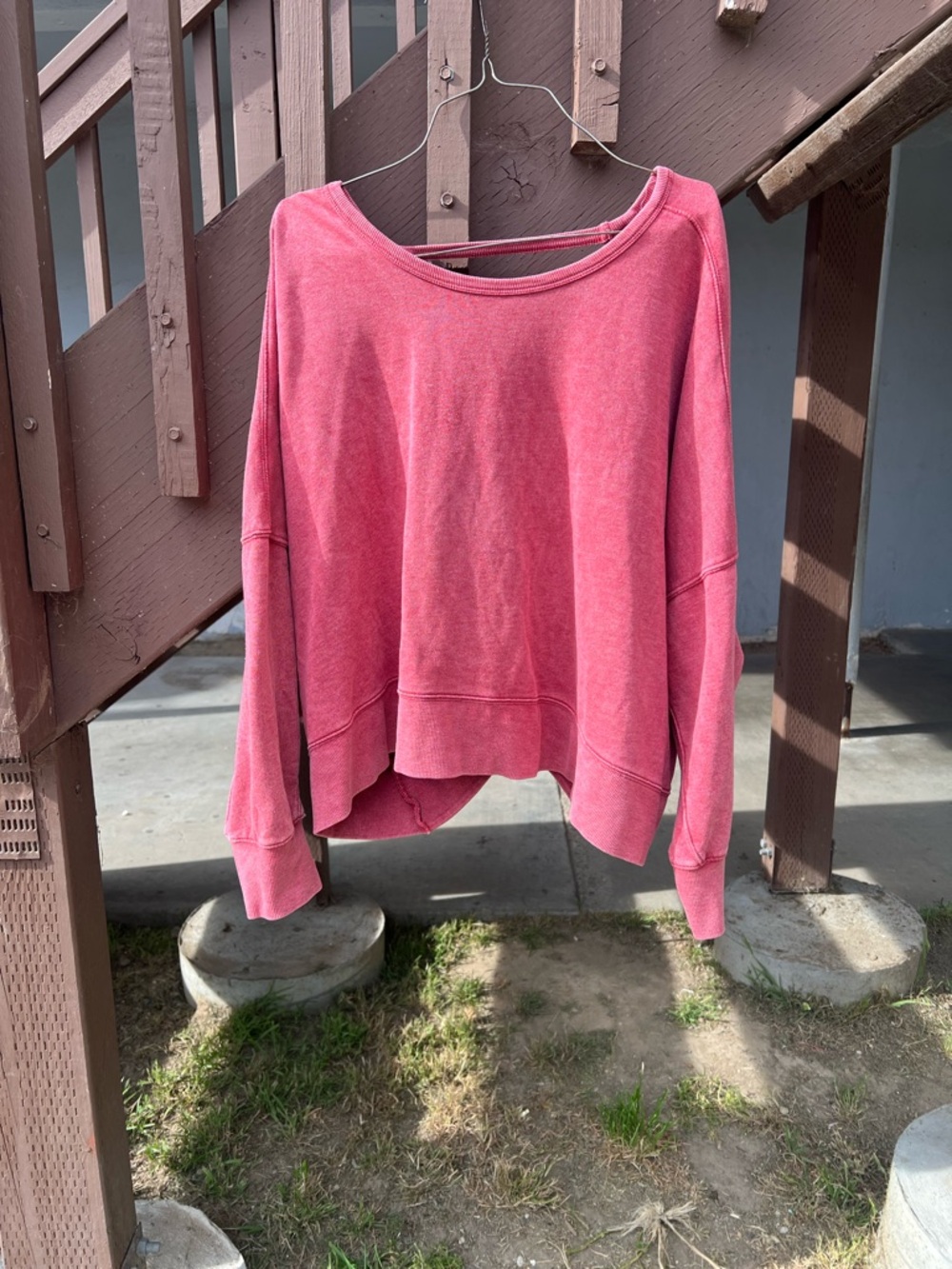 lovestitch Rose Pink V-Neck Cross-Back Sweater - Picture 3 of 6